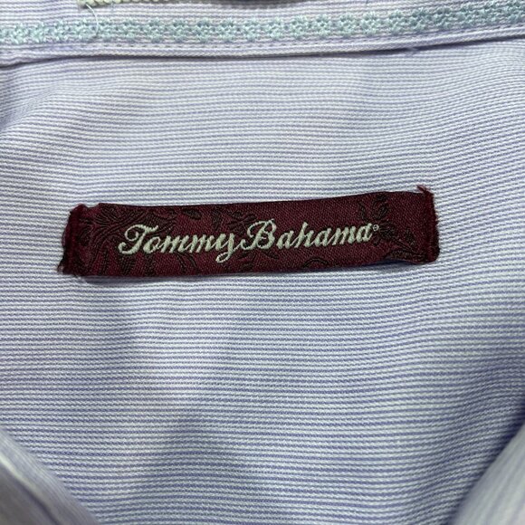 Tommy Bahama Lavender Frost Cotton Button Down Shirt Large Casual Coastal Resort - Picture 9 of 11